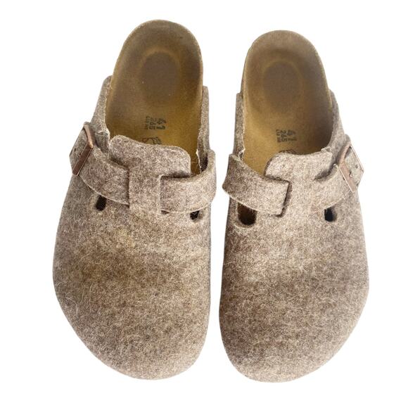 Birkenstock Boston Clogs Slip On Wool Felt Cacao 41 Women’s 10 - Picture 1 of 5